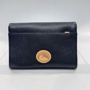 Vintage Dooney‎ & Bourke AWL Leather Clutch Wallet Black Duck Logo Red Lining